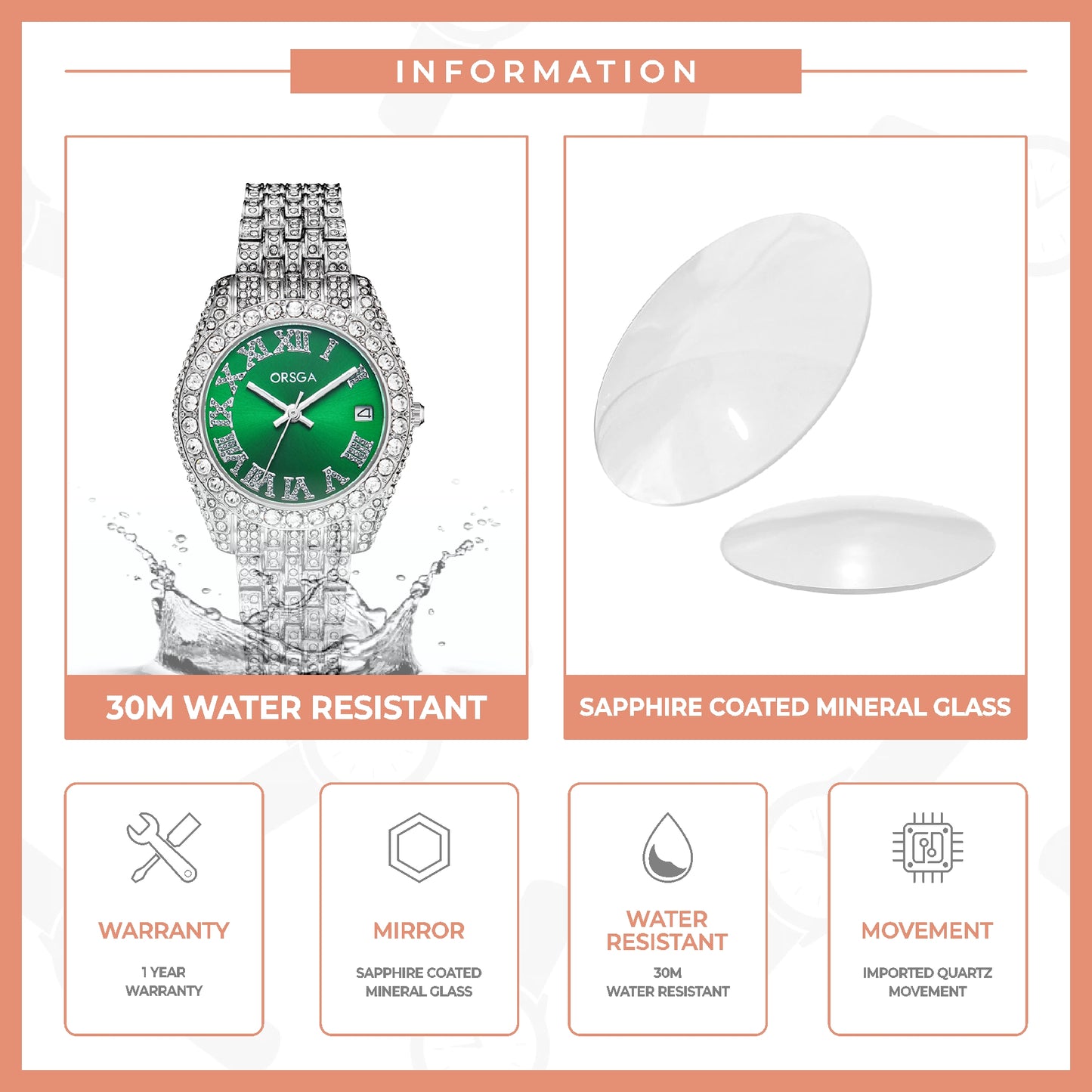 ORNATE Full Studded Women Watch