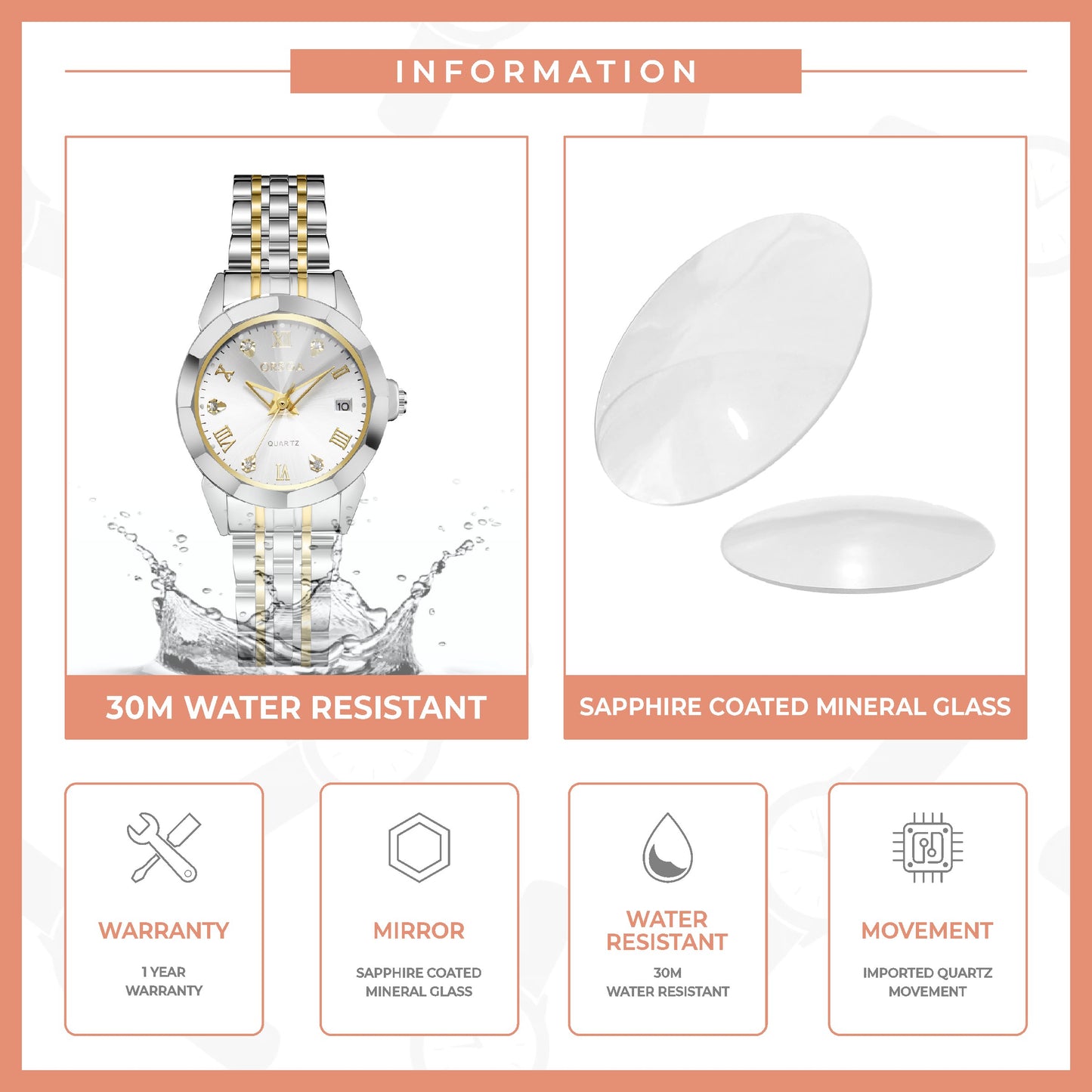 YUCCA Women Watch - White