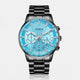 COMET Analog Men's Blue Dial Black Watch