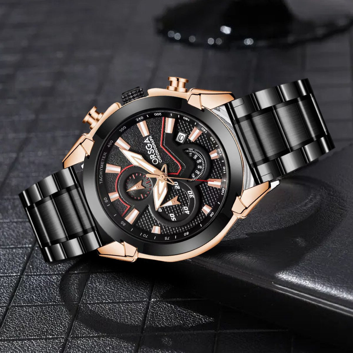 ENIGMA Analog Men's Watch (Black Gold)