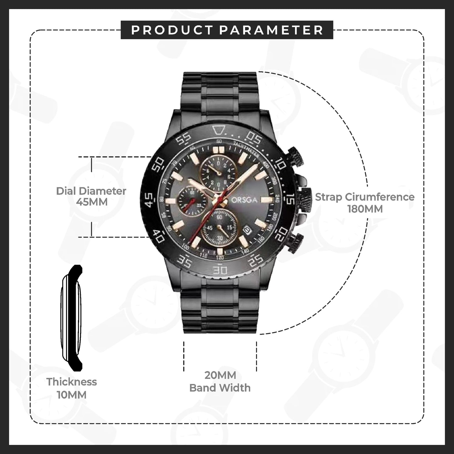 VORTEX Analog Black Men's Watch