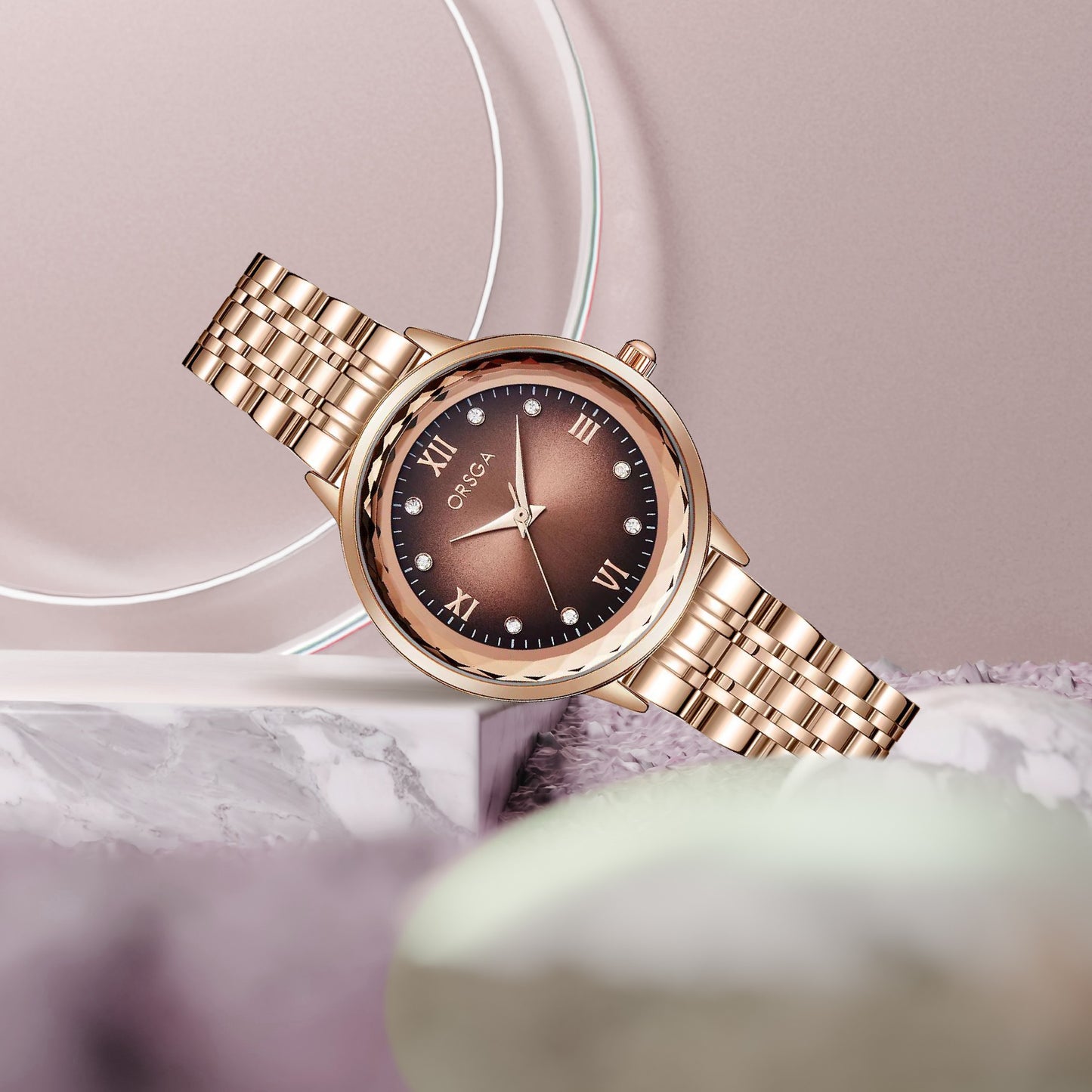 ONYX Women Watch - Brown Dial Rose Gold