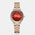ONYX Women Watch - Red Dial Rose Gold