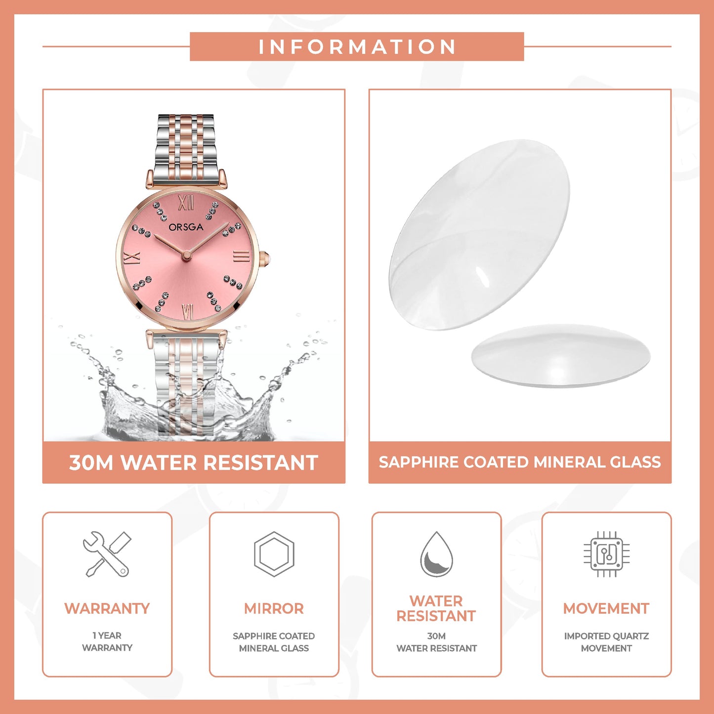 BLISS Pink Dual Tone Women Watch