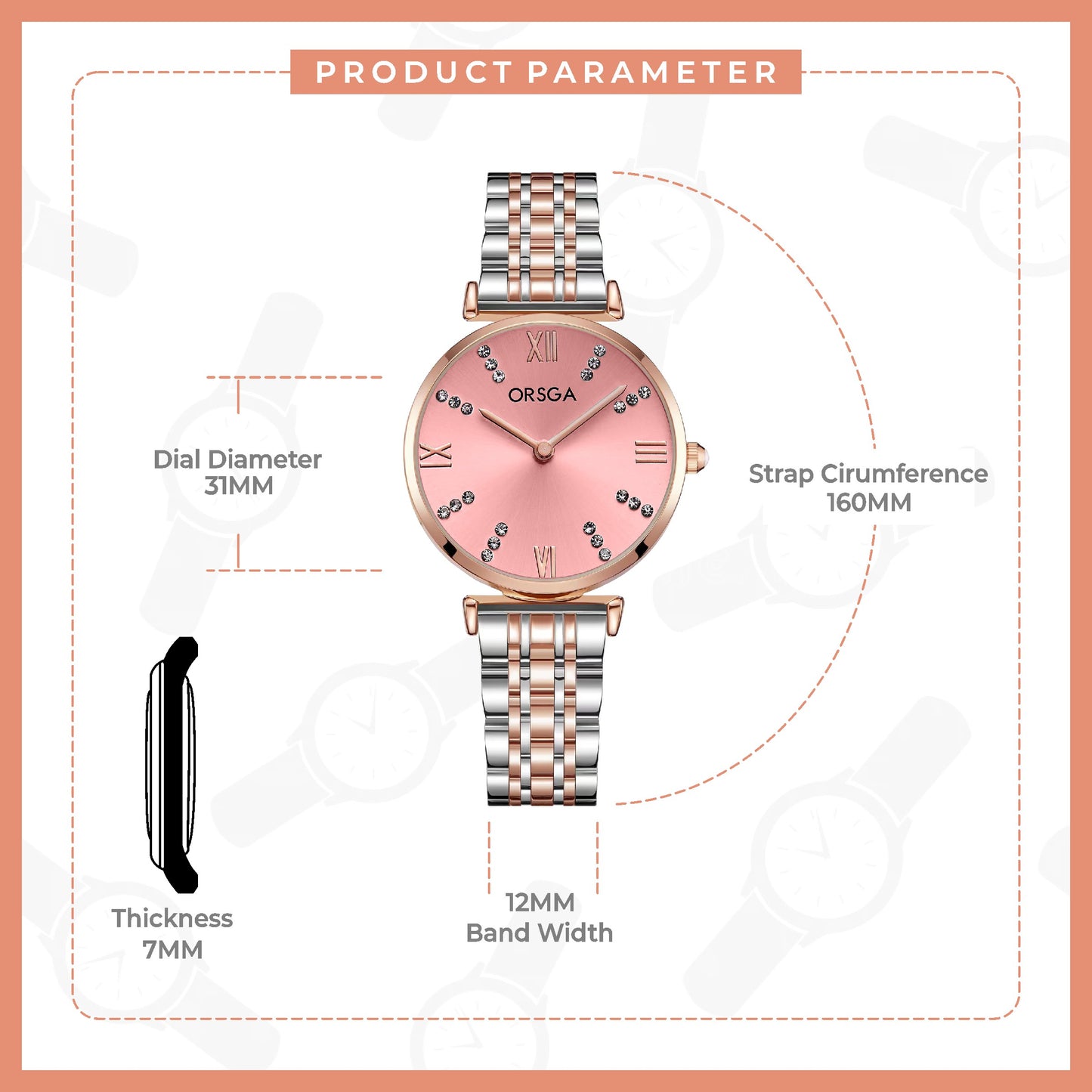 BLISS Pink Dual Tone Women Watch