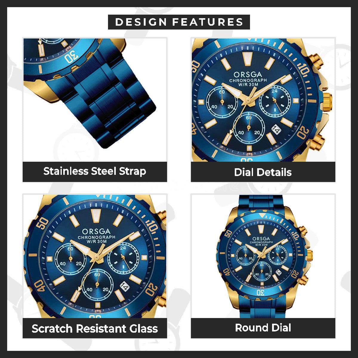 STARK Analog Gold Blue Men's Watch