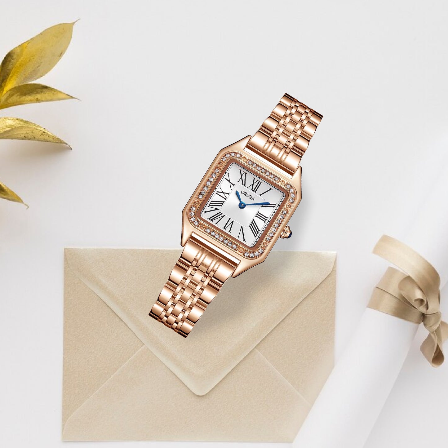 CADENCE Women Watch -  White Dial Rose Gold