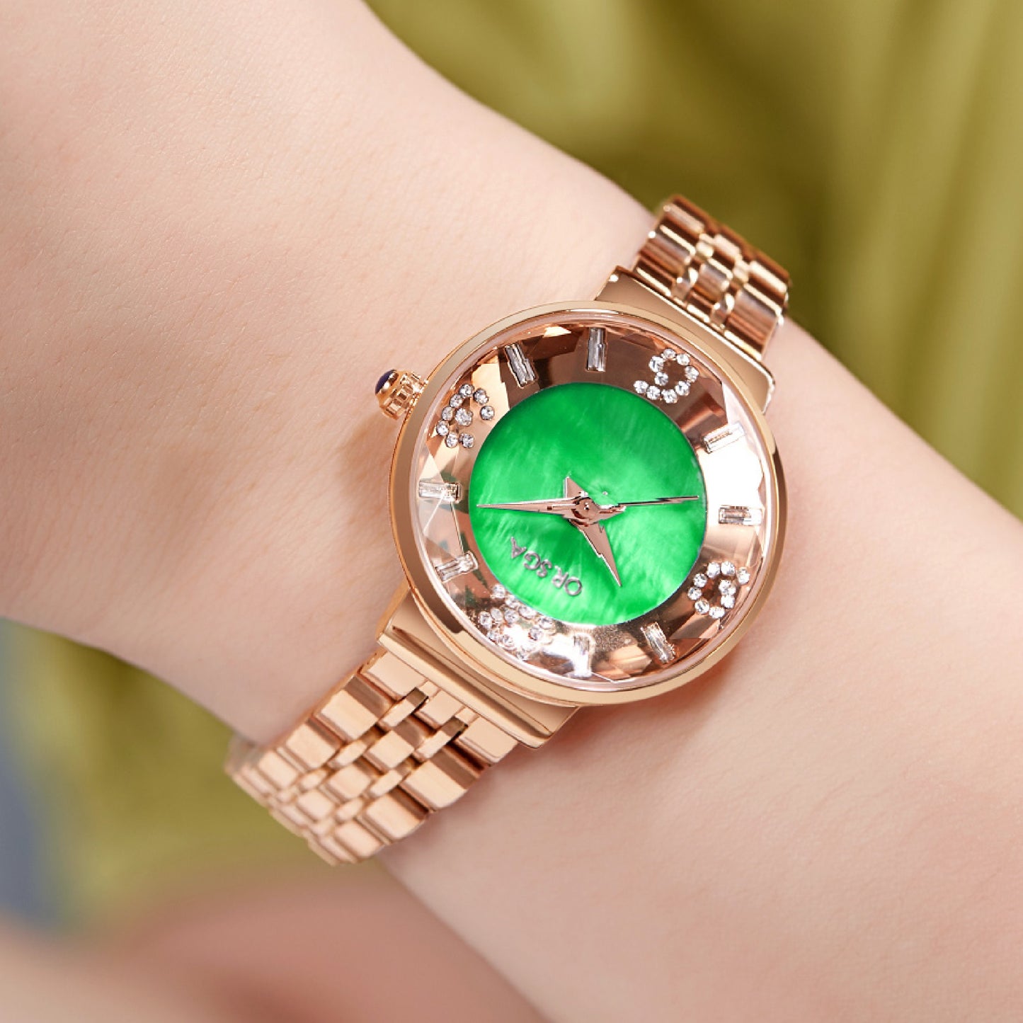 OASIS Green Dial Women Watch