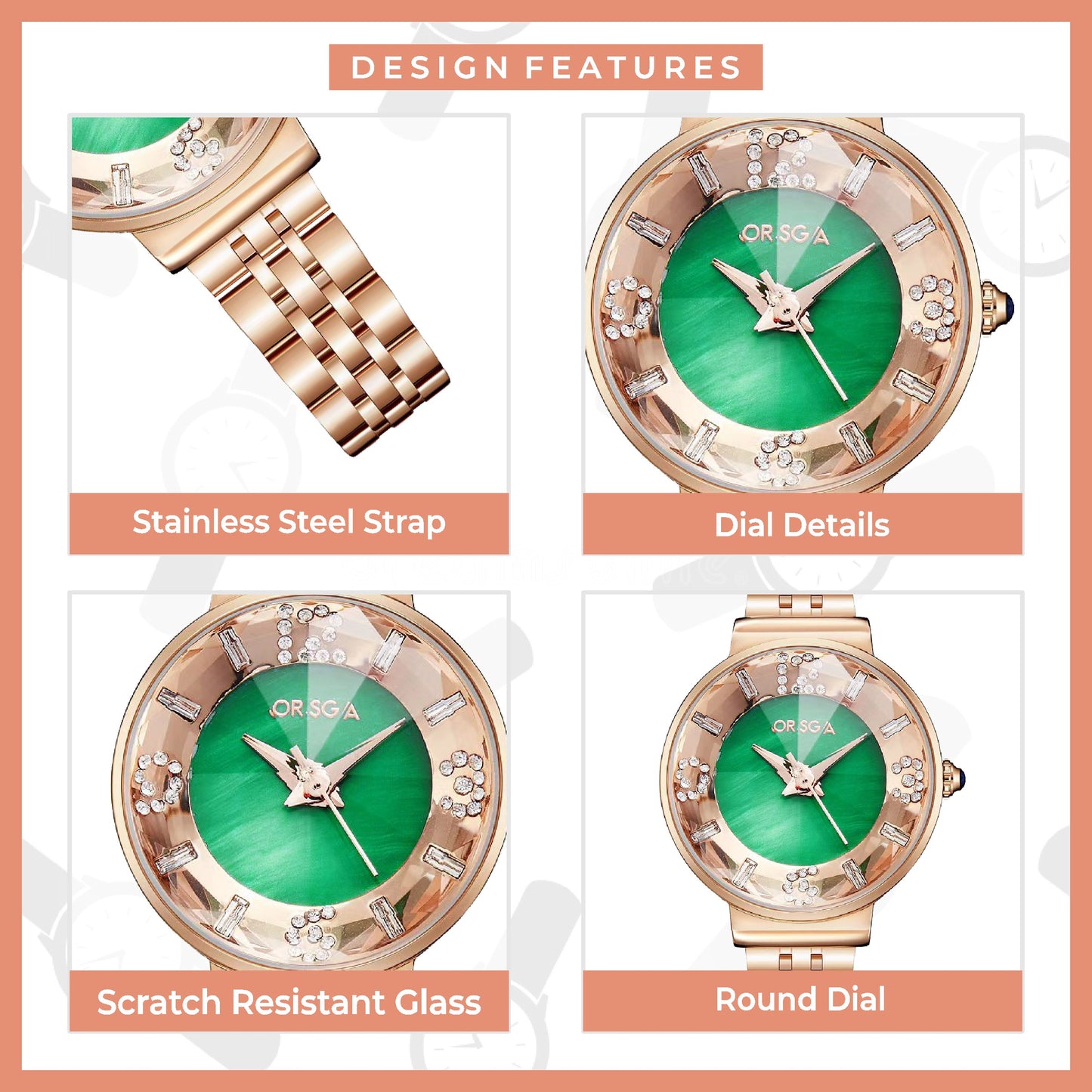 OASIS Green Dial Women Watch