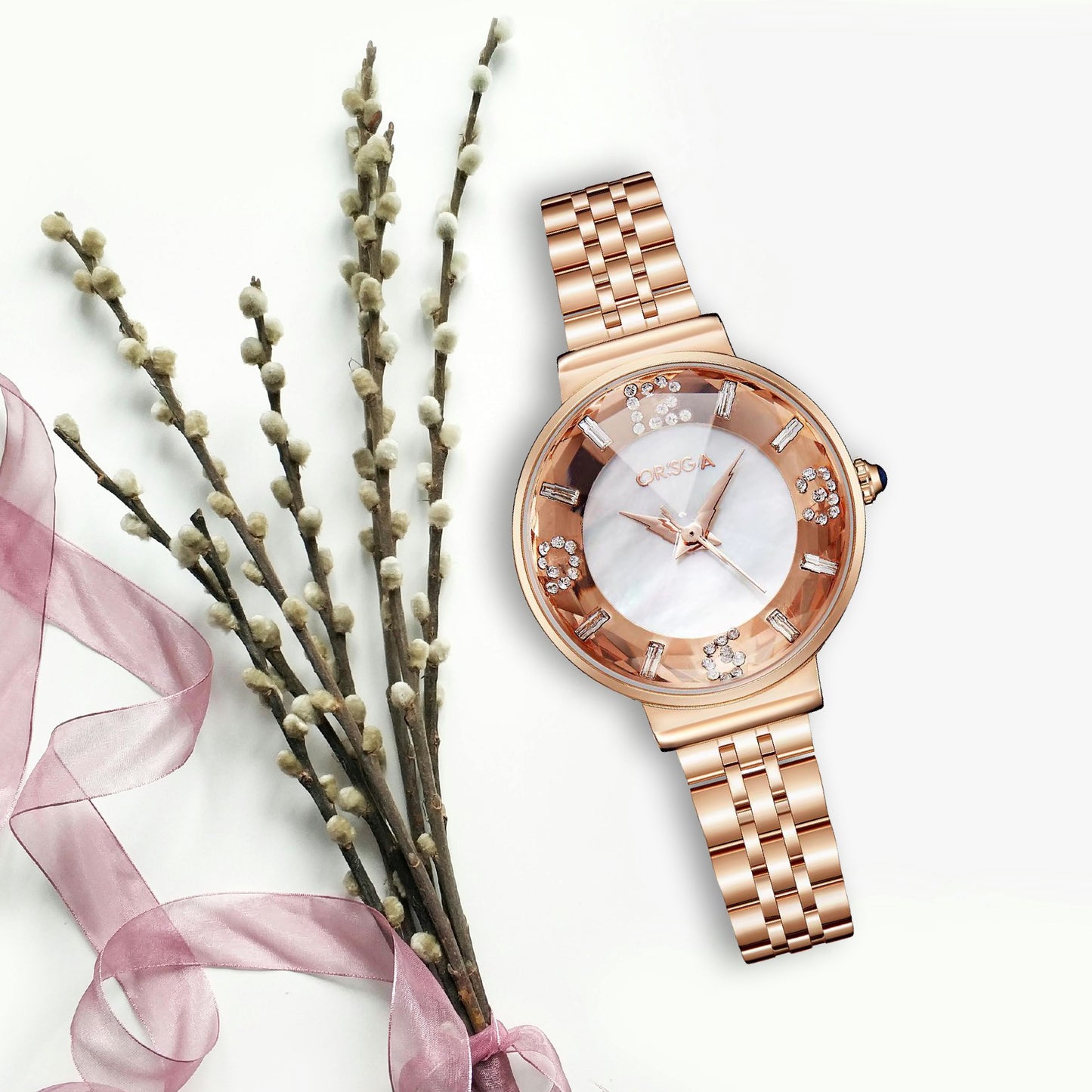 ORSGA OASIS Women Watch - White Rose Gold