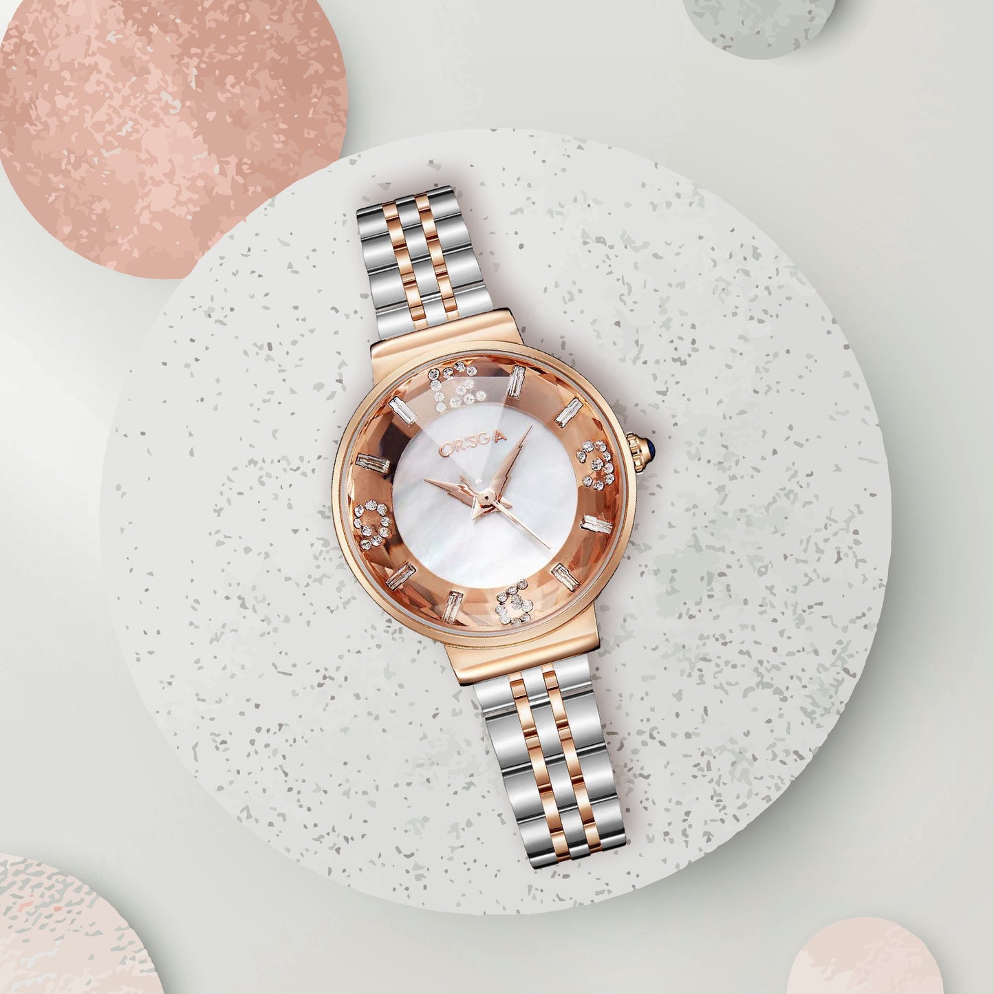 ORSGA OASIS Women Watch - White Silver Rose Gold