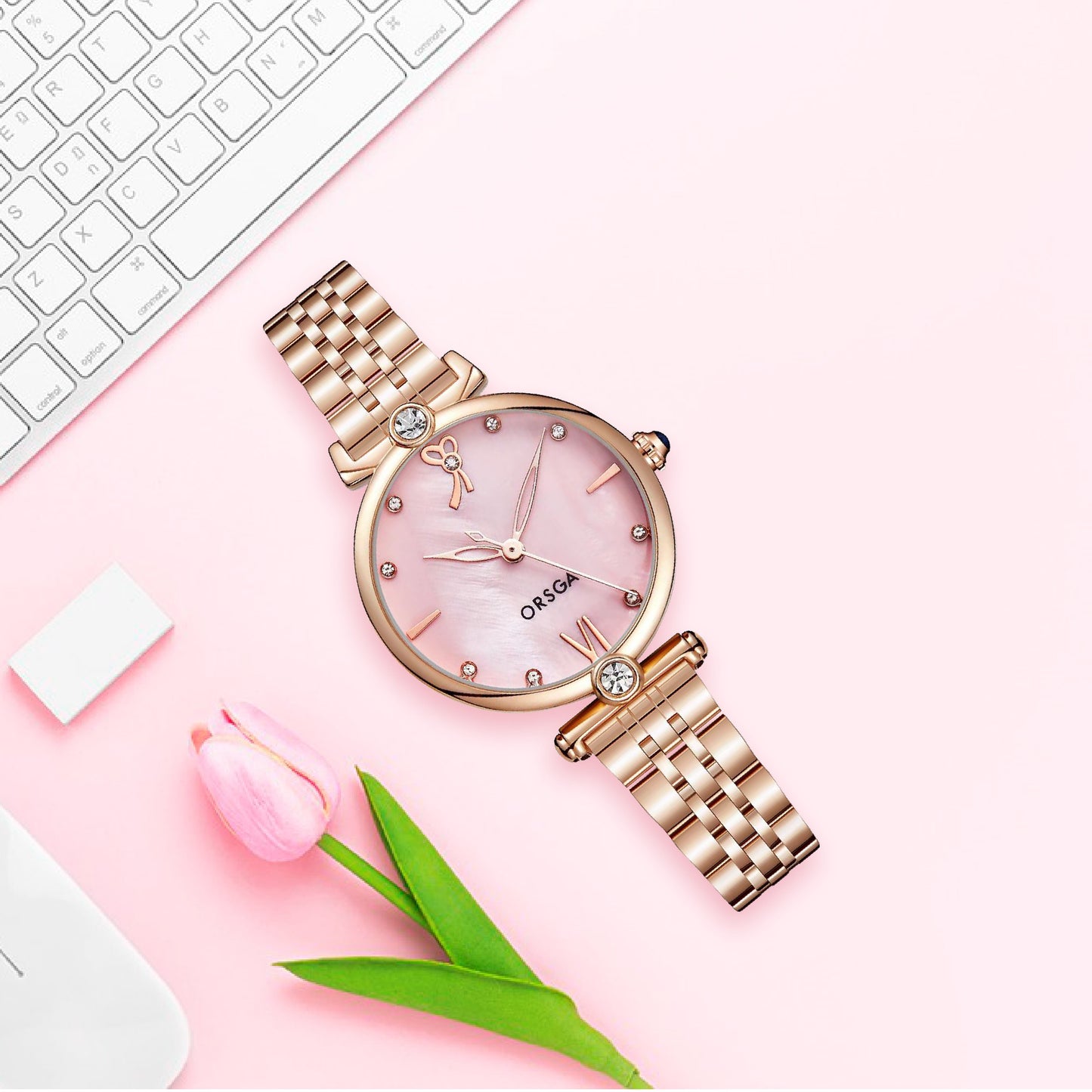 LYRA Pink Rose Gold Women Watch