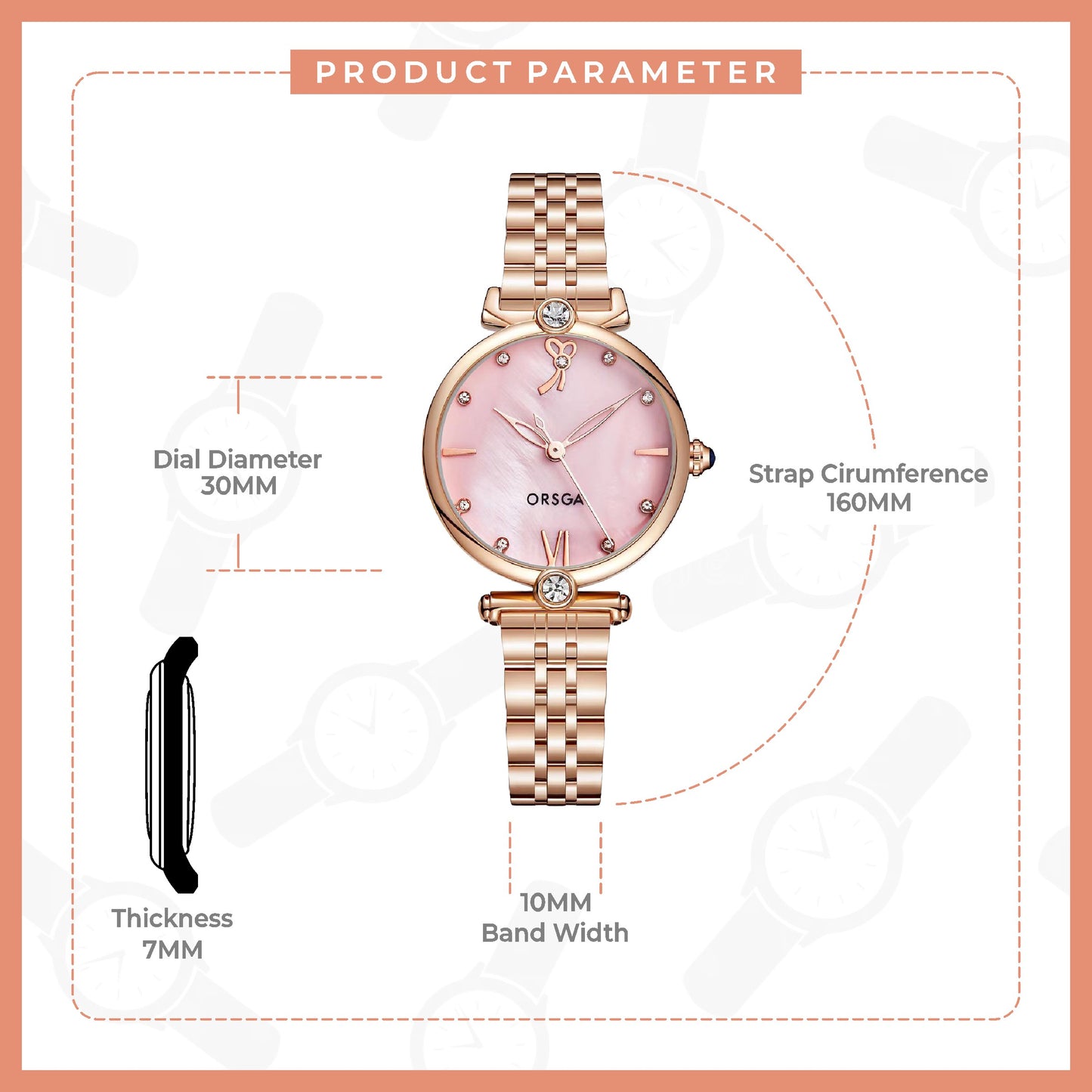 LYRA Pink Rose Gold Women Watch