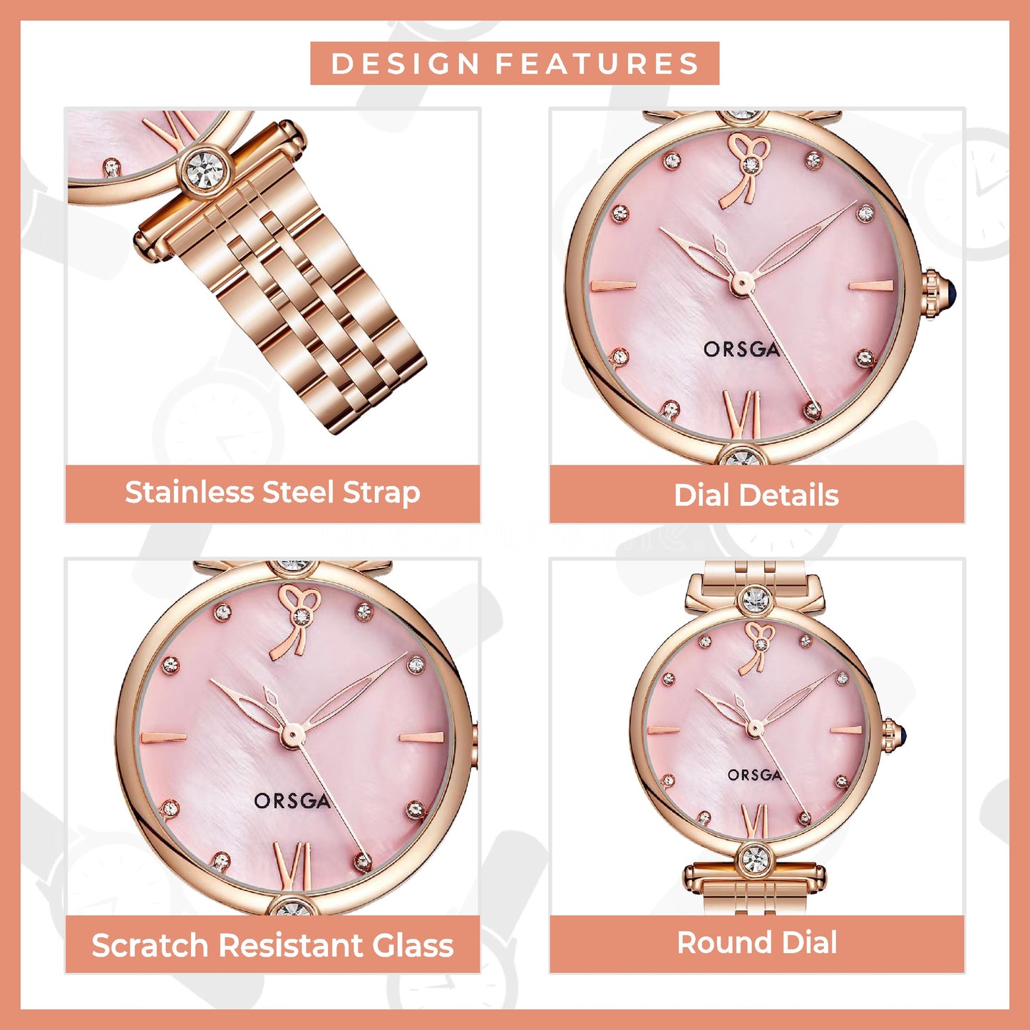 LYRA Pink Rose Gold Women Watch