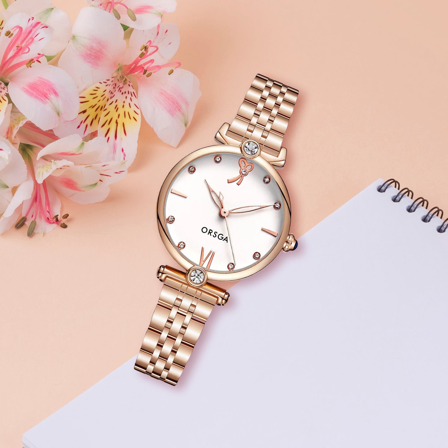 LYRA White Rose Gold Women Watch