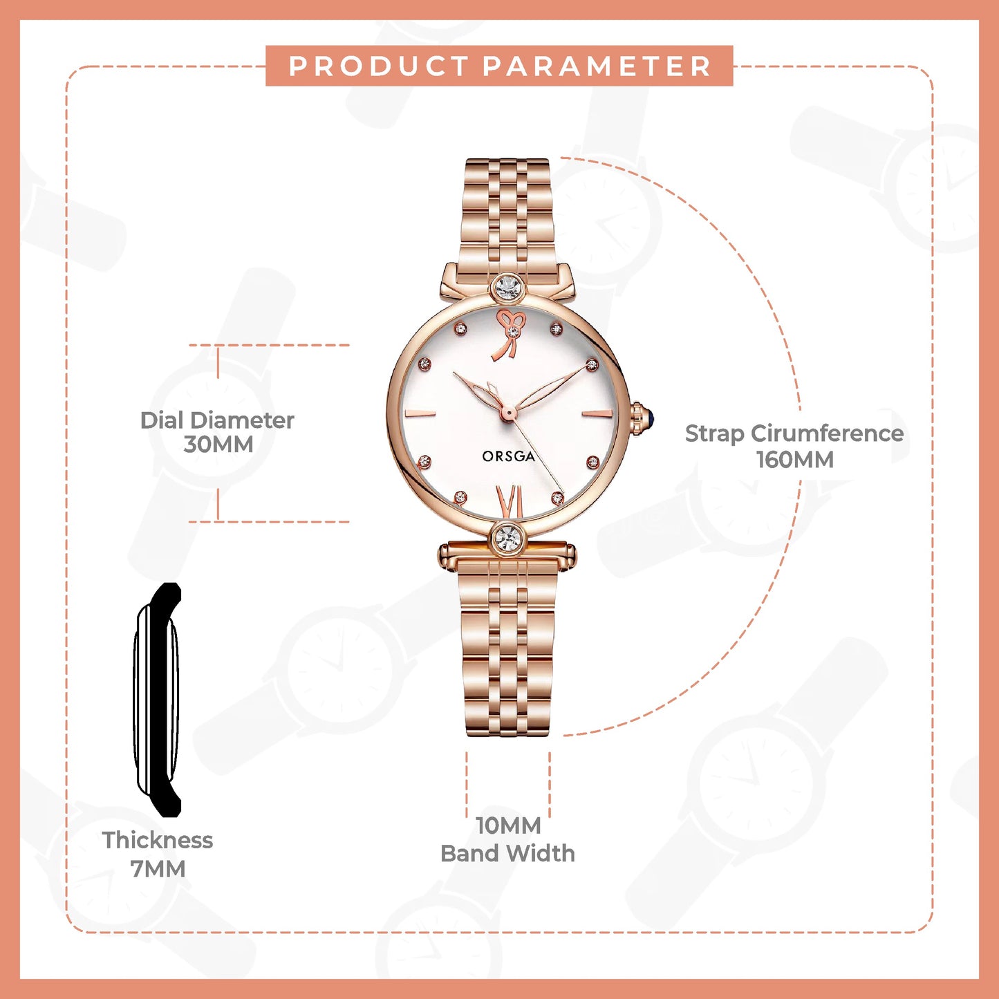 LYRA White Rose Gold Women Watch