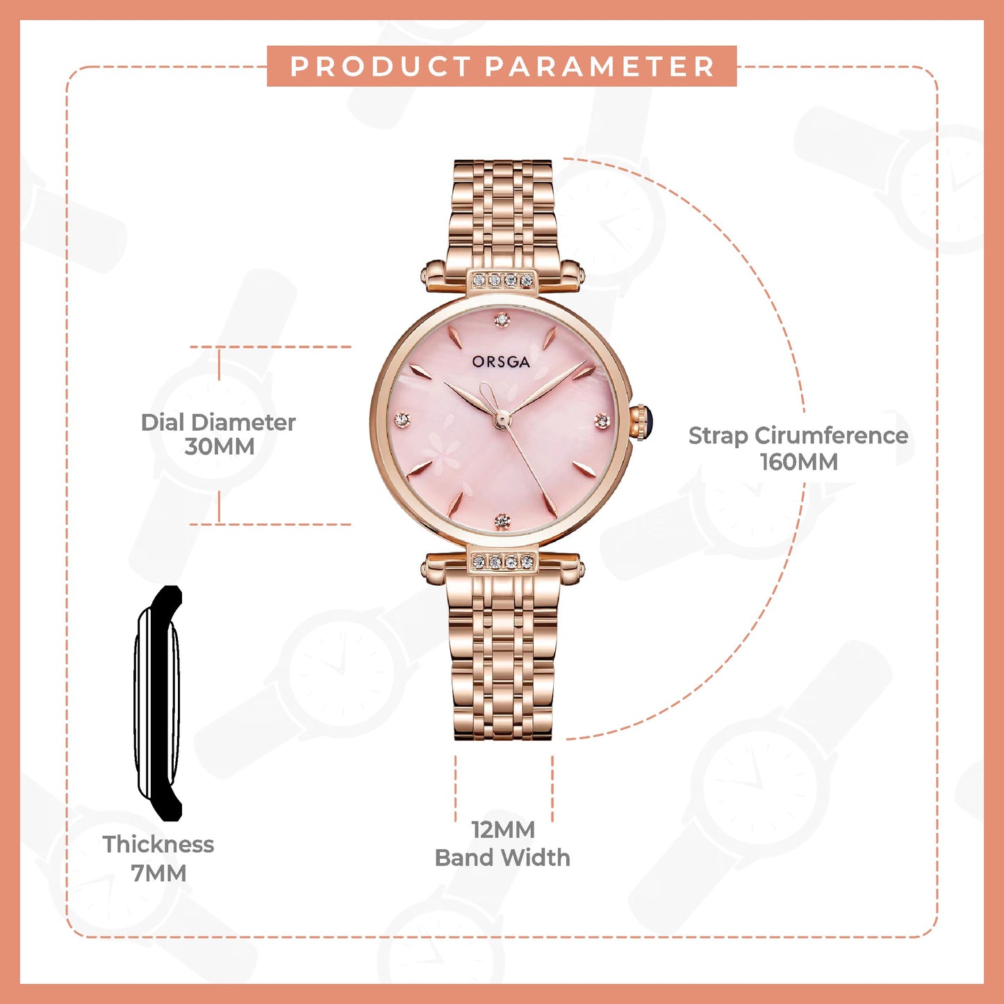 LIRIO Pink Rose Gold Women Watch