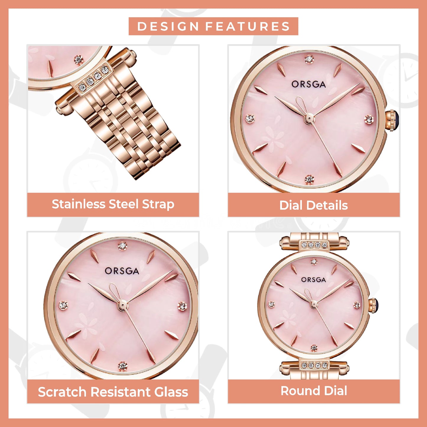 LIRIO Pink Rose Gold Women Watch