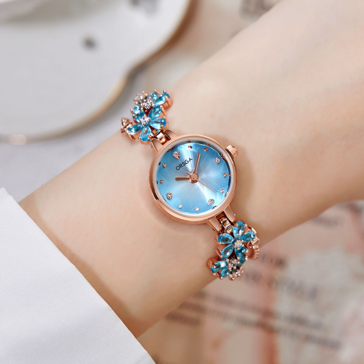 MINHIN Brand Luxury Bangle Watch Ladies Crystal Flower Bracelet Women  Lovely Gift Dress Quartz Watch Gold Plated Wristwatch - OnshopDeals.Com