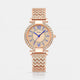 ORSGA CELESTIA Gold Dial Studded Rose Gold Watch