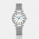 SERENE Women Watch - White Dial Studded Silver