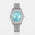 ORSGA Ornate Sea Blue Dial Full Studded Silver Watch