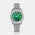 ORSGA Ornate Opal Green Dial Full Studded Silver Watch