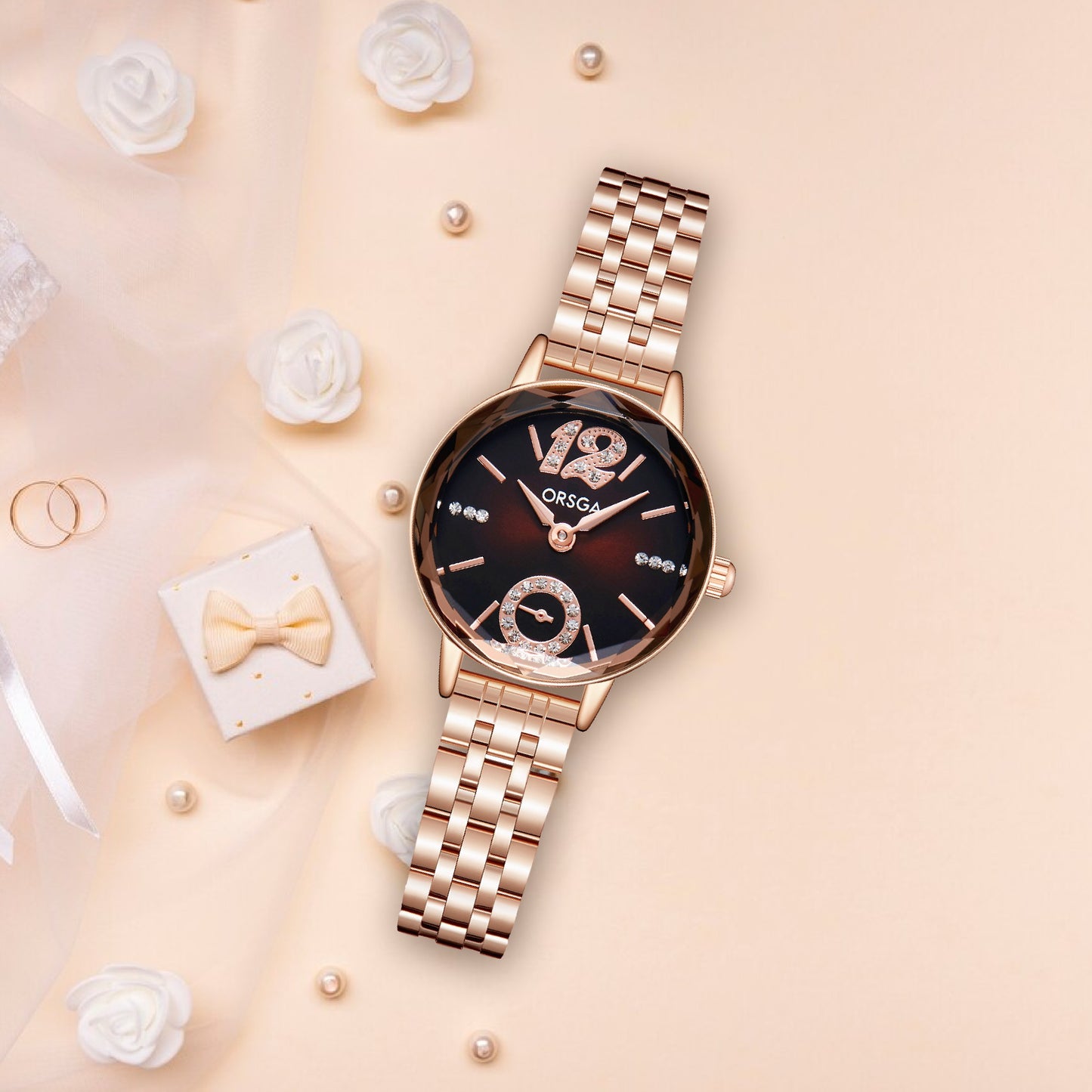 VERVE Women Watch - Brown Rose Gold