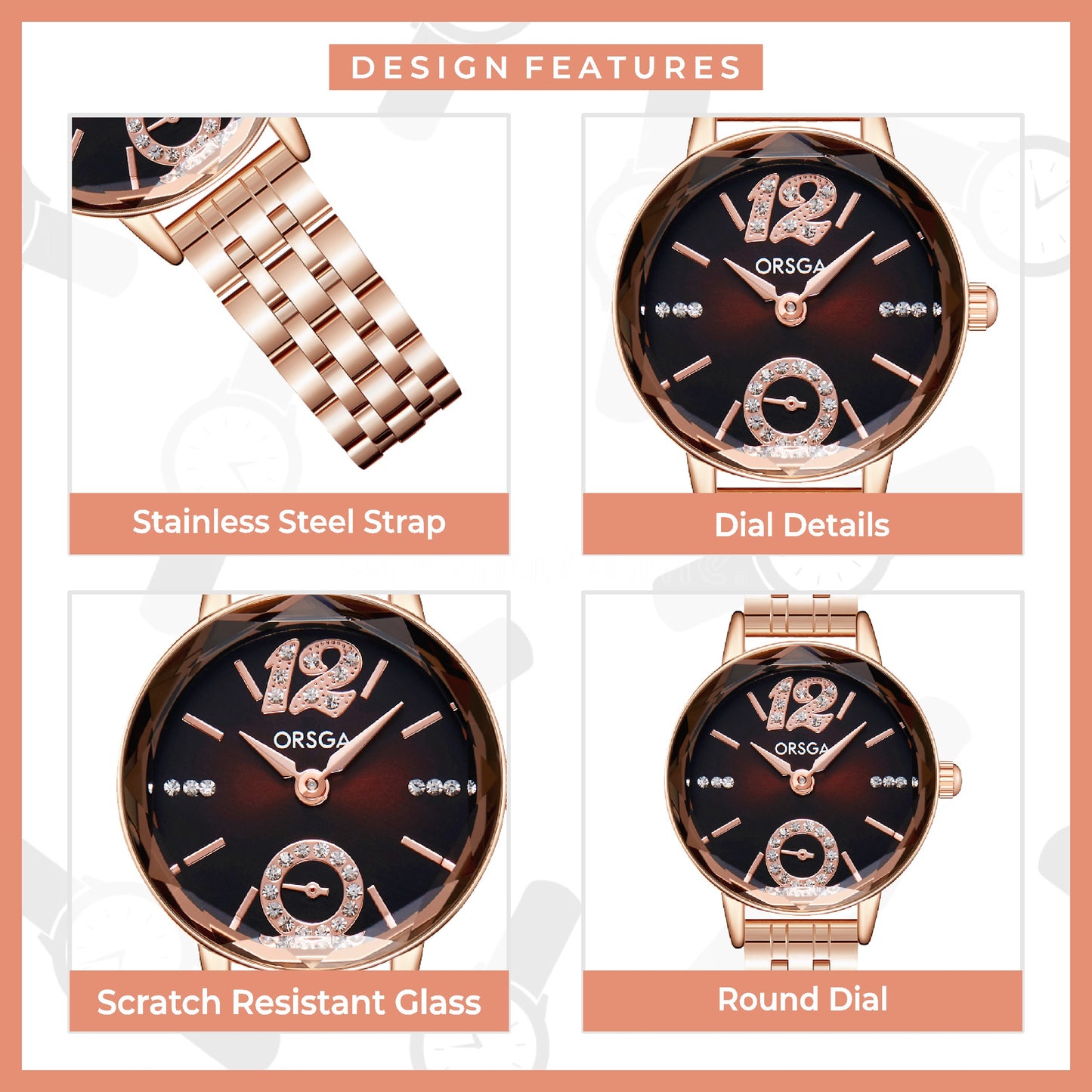 VERVE Women Watch - Brown Rose Gold