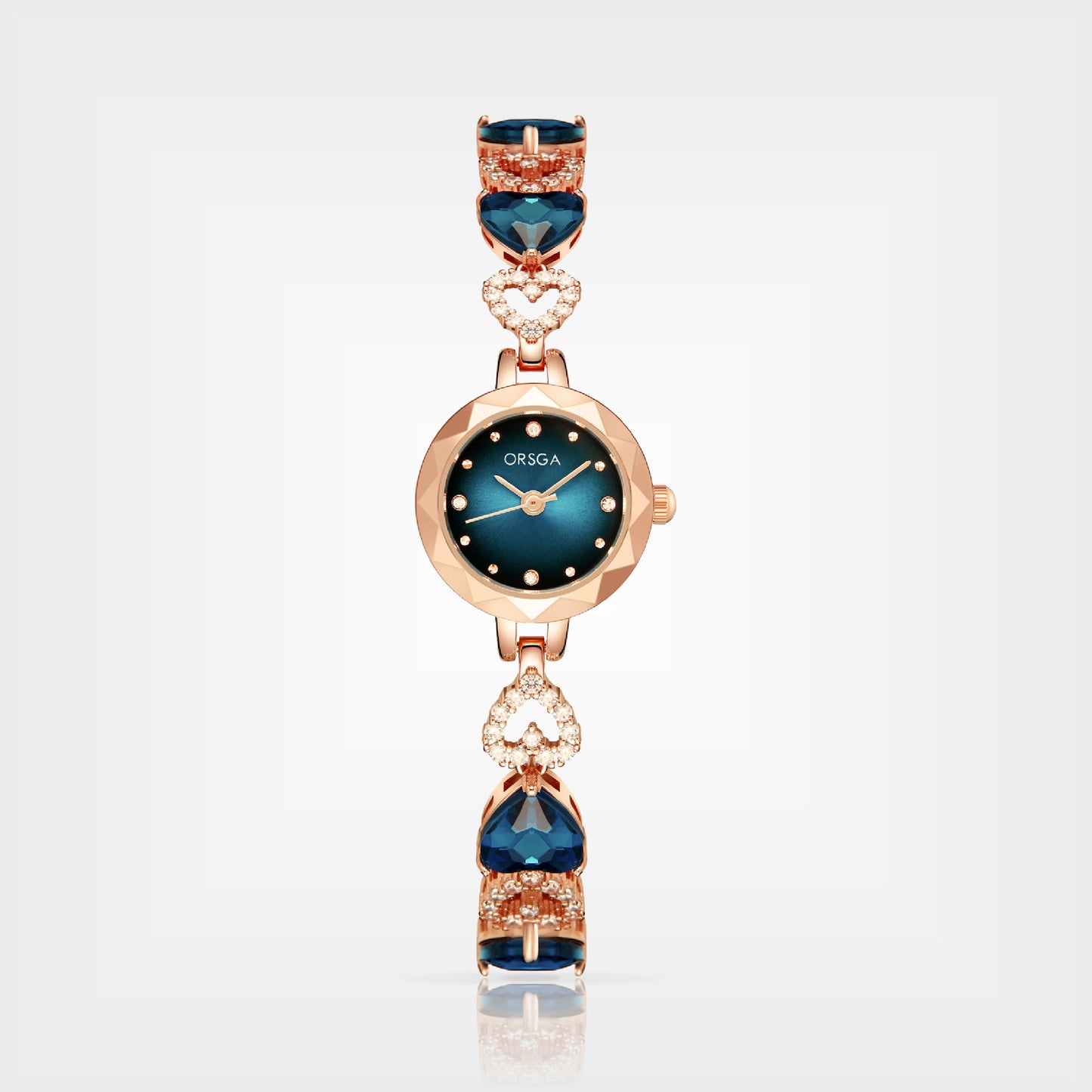 ORSGA SAFFIRE Blue Dial Rose Gold Watch
