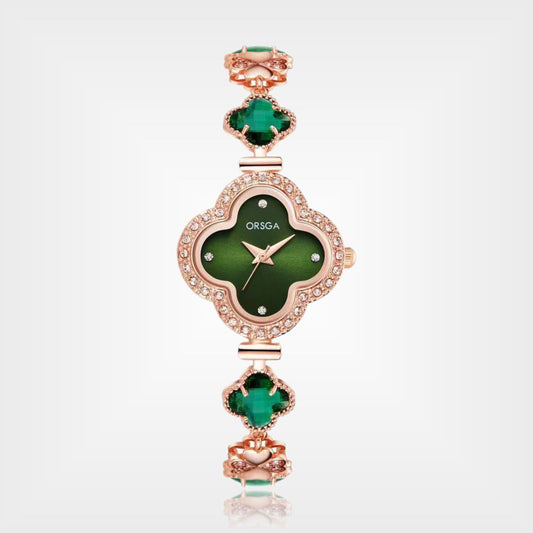 ORSGA CLOVER Green Dial Rose Gold Watch