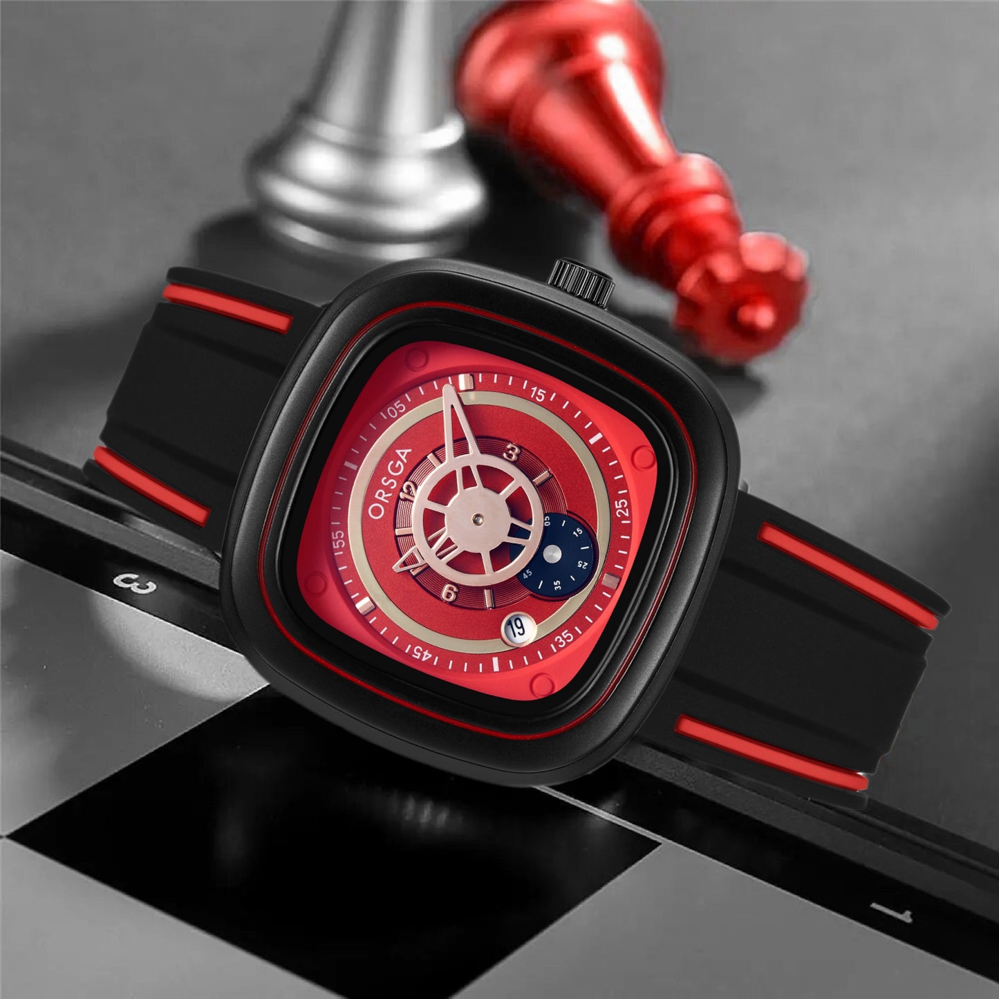 TAGUS Analog Dial Men's Red Black Watch